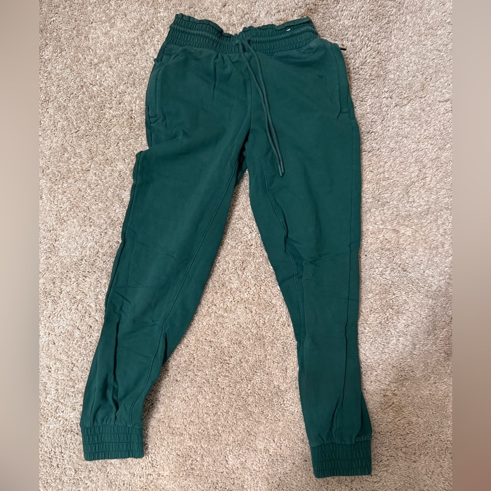 green sweatpants